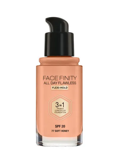 Facefinity All Day Flawless Liquid Foundation 3in1, 30 ml 077 Soft Honey - JB-dpPiSK
